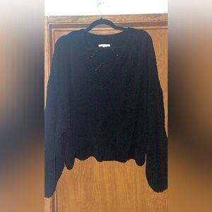 American Eagle Outfitters Black V-Neck Sweater